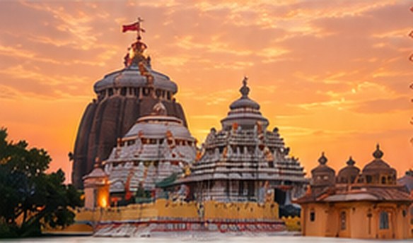 Jagannath temple, Puri, at sunset